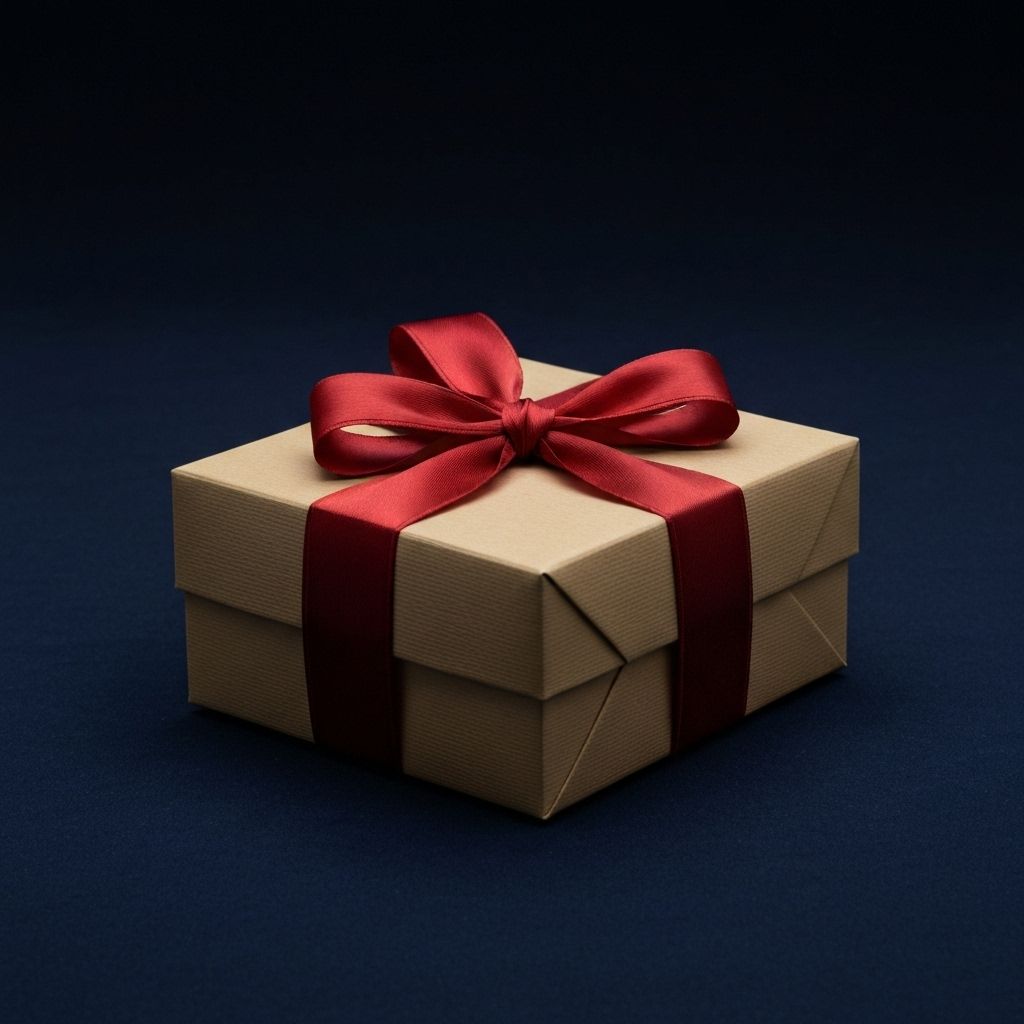 Festive gift wrapping with jewelry box